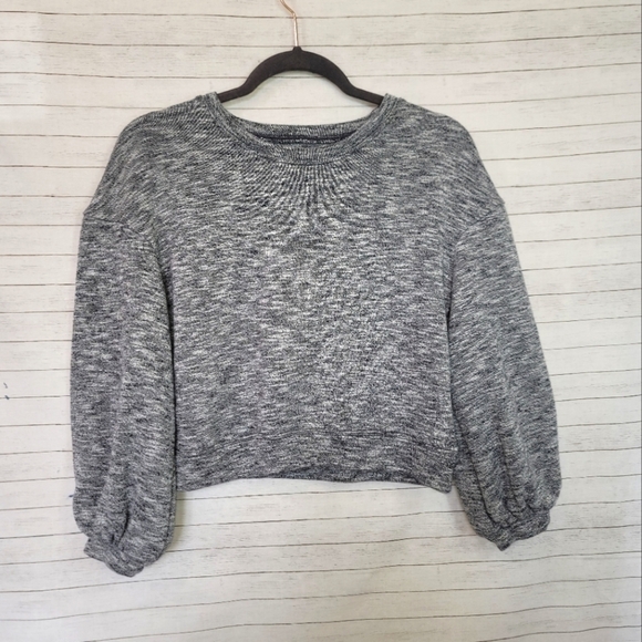 MADEWELL Textured Crewneck Gray Sweatshirt, sz Small - Picture 1 of 15